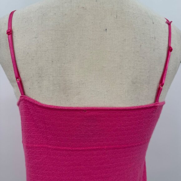 y2k pink lace trim cami tank sz M fairycore coquette bow summer top - Picture 4 of 6